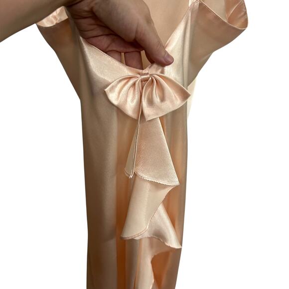 Vintage Ruffle Slip Dress Victoria’s Secret Blush Pink Satin Size S - Picture 3 of 7